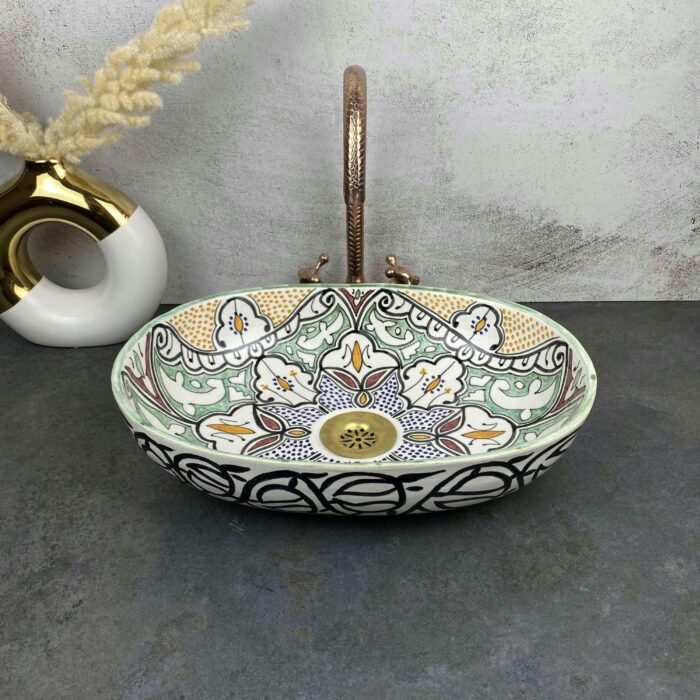 Custom made Oval handmade basin sink - artisan bathroom vessel wash hand sink - Image 1