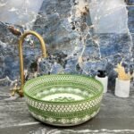 Serene Verde Custom Made Green Ceramic Bathroom Basin - Ceramic Bathroom Vanity Centerpiece for Eco-Friendly Decor - Vessel Sink - Image 2