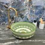 Serene Verde Custom Made Green Ceramic Bathroom Basin - Ceramic Bathroom Vanity Centerpiece for Eco-Friendly Decor - Vessel Sink - Image 6