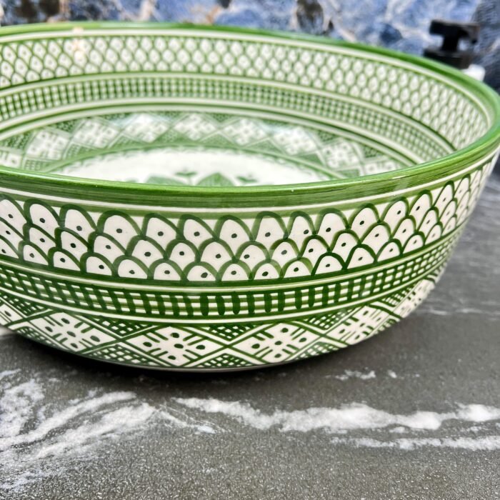Serene Verde Custom Made Green Ceramic Bathroom Basin - Ceramic Bathroom Vanity Centerpiece for Eco-Friendly Decor - Vessel Sink - Image 9