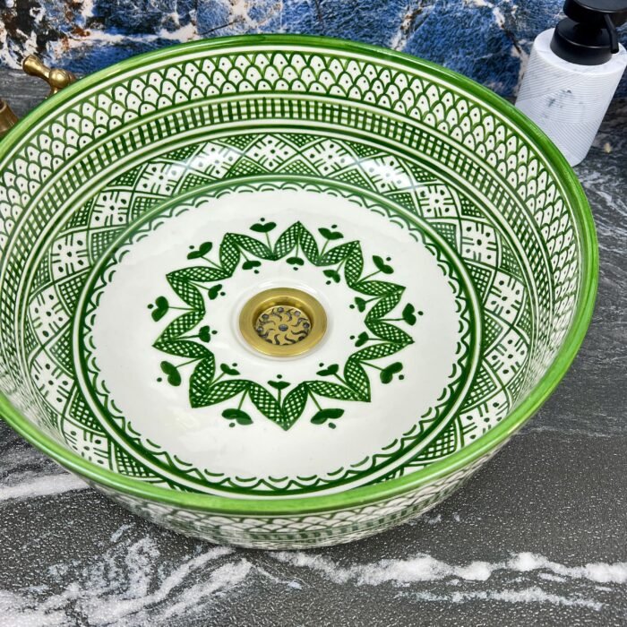 Serene Verde Custom Made Green Ceramic Bathroom Basin - Ceramic Bathroom Vanity Centerpiece for Eco-Friendly Decor - Vessel Sink - Image 10